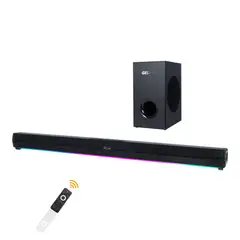 GENERICO - Barra de Sonido Bluetooth con Subwoofer Potente Luces LED RGB