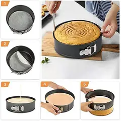GENERICO - SET 3 MOLDES TORTA HORNEAR DESMONTABLE ANTI ADHERENTE TEFLON 24CM 22CM 20CM