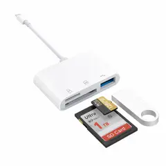 GENERICO - Adaptador Lector De Tarjetas SD TD USB 3 En 1 Entrada Tipo C