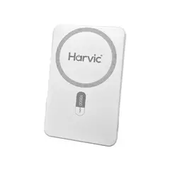 TECH - Batería Magnética Power Bank de 10.000 mAh con Carga Rápida y Soporte Harvic Blanco