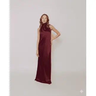 CAMILA SARMIENTO - VESTIDO LARGO CAPRI AZUL PETROLEO