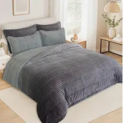 INCO - Plumón Sherpa Degradado Negro Ultra Suave para Cama Doble