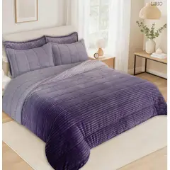 INCO - Plumón Sherpa Degradado Gris Ultra Suave para Cama Doble
