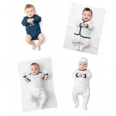 BABY KDS - Primera Muda Ajuar Niño Glotoncitos Azul