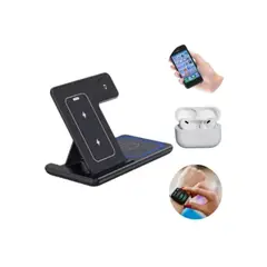 AMERICAN GENERICS - Base de Carga Inalámbrica 3 en 1 WC-3 IN 1