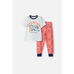 BLUEY - Pijama de multicolor de pantalón largo para niño 2T a 6T