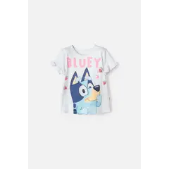 BLUEY - Camiseta de blanca manga corta para niña de 2T A 6T