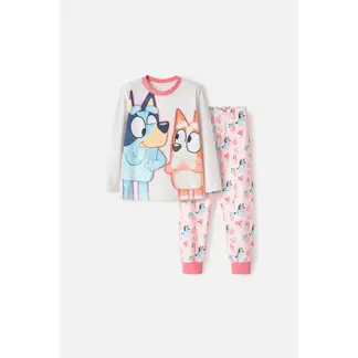 BLUEY - Pijama de multicolor tela tipo fleece para niña 2T a 6T