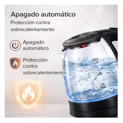 GENERICO - Tetera Eléctrica Hervidor De Vidrio 2lt Apagado Automático Transparente 110v