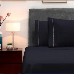 LILE - Juego de sábanas Premium Azul Noche