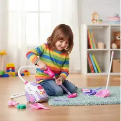 INFANTILES CAJUROMIX - Kit De Aseo Infantil Con Aspiradora Y Accesorios