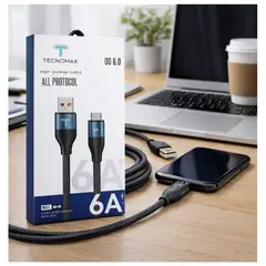 GENERICO - Cable USB a Tipo C 6A Carga Rápida 6.0 Alta Velocidad