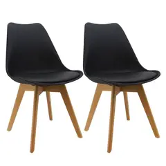 ONE PIXEL - Sillas Eames Auxiliar De Comedor Con Asiento Alcolchado Patas De Madera X2 UND