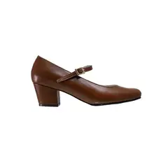 GENERICO - Zapato Ajuste Correa Cuero Para Dama Tacón 4 12