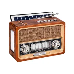 GENERICO - Radio Parlante Retro Vintage Bluetooth Panel Solar Y Linterna