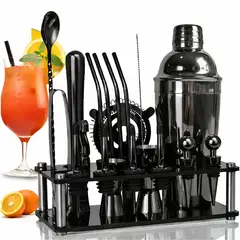 ONE PIXEL - Bartender Coctelera Set Utensilios Bar Inoxidable 20 Piezas