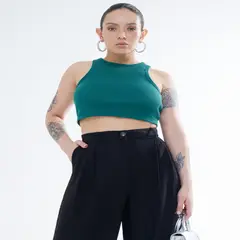 SEVEN SEVEN - Camiseta Para Mujer Manga Sisa Color Esmeralda Marca #28095643