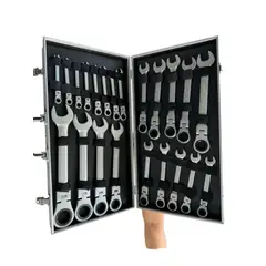 STONE - Juego Llaves Mixtas Rachet Flexibles 22 Piezas Acero Cromo Vanadio