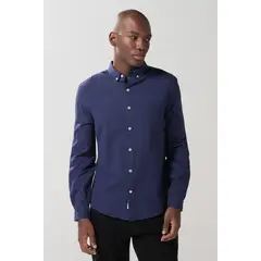 KOAJ - Camisa cuello button down manga larga en slim fit Hombre