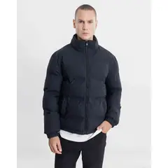 ATMOS - Chaqueta Acolchada Pu Cuello Alto Para Hombre Negro