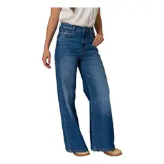CAT - Pantalon Mujer DENIM WIDE LEG Azul