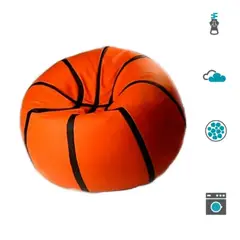 GENERICO - Puff Silla Para Niños Diseño Balon Basketball En Lona Impermeable