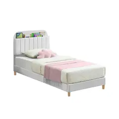 EKONOMODO COLOMBIA - Base Cama Con Espaldar Sencillo Infantil Fenix 100X190X115 Blanco