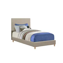 EKONOMODO COLOMBIA - Base Cama Con Espaldar Sencillo Infantil Nino 100X190X115 Taupe