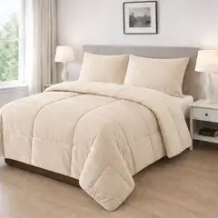VOYPRE - Edredón Piel de Durazno Sintético Doble Faz Tamaño Doble Beige - Beige. Suavidad y Elegancia