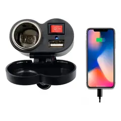 GENERICO - Cargador USB para Moto y Bicicleta Eléctrica 12V con Toma Encendedor