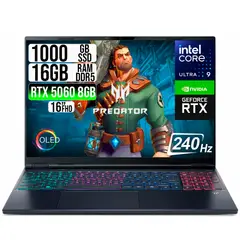 ACER - PORTATIL PREDATOR NEO 16S CORE ULTRA 9-275HX RTX 5060 8GB SSD 1TB RAM 16GB 16" OLED