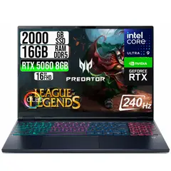 ACER - PORTATIL PREDATOR NEO 16S CORE ULTRA 9-275HX RTX 5060 8GB SSD 2TB RAM 16GB 16" OLED
