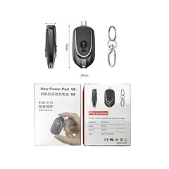 GENERICO - Mini Powerbank Llavero de Emergencia Tipo C + Lightning