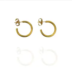MERAKI - Aretes - Candongas mini Bañadas en oro 24kt
