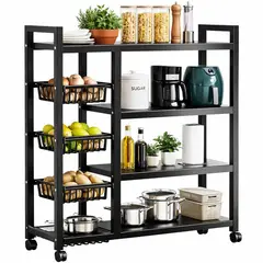 ONE PIXEL - Estante Organizador De Cocina Con Ruedas 4 Niveles Multifuncional