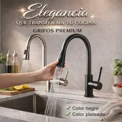 ORIGINS - Llave Grifo Acero Para Lavaplatos Monomando Cuello Flexible plateado