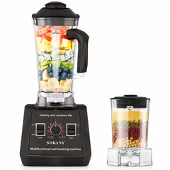 SOKANY - Licuadora Con Procesador Industrial 9 Velocidades 2.5L Multiusos