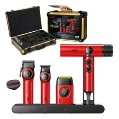VGR - Combo Premium Barberia Clipper + trimmer + shaver + secador