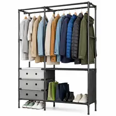 ONE PIXEL - Perchero Closet Organizador 2 Espacios Zapatero Multifuncional Con Cajones