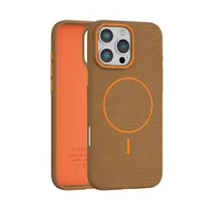 APPEND - Funda Para iPhone 16 Pro con MagSafe Litchi Golden Brown