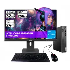 Lenovo - MINI PC THINKCENTRE NEO 50Q INTEL CORE I5 32GB RAM 256GB SSD + MONITOR 24″ FHD