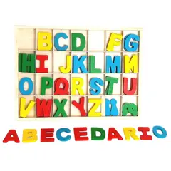 GENERICO - Caja Montessori Didáctica Grande Para Clasificar Abecedario En Mayúsculas x5 Cada Letra