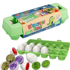 GENERICO - Set 12 Huevos de Dinosaurio – Juguete Montessori Didáctico para Niños