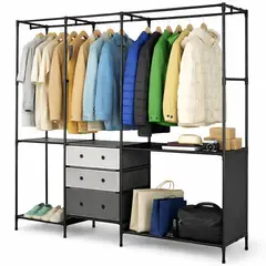 ONE PIXEL - Perchero Closet Organizador 3 Espacios Zapatero Multifuncional Con Cajones