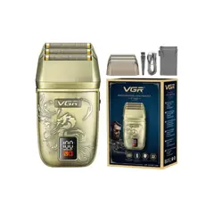 GENERICO - Afeitadora VGR V-349 Láminas Titanio Recargable USB Pantalla LED