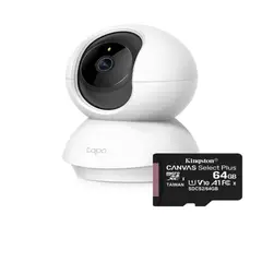 TP LINK - Cámara de Seguridad para Interiores TP-Link C200 + MicroSD 64GB