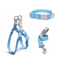 GENERICO - Combo Arnés Collar y Correa para Perro Estilo Bicolor Talla L