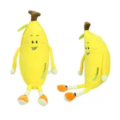 GENERICO - PELUCHE BANANO CON PATITAS FRUTA GRANDE