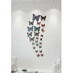 GENERICO - Set x 24 mariposas decorativas autoadhesivas multicolor - Almalu
