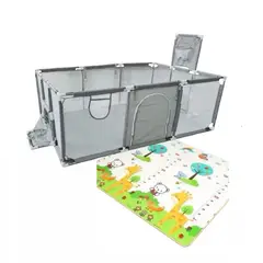 GENERICO - Corral Juegos Niños 180cm X 126cm Cesta Arco Futbol Tapete 30 Pelotas